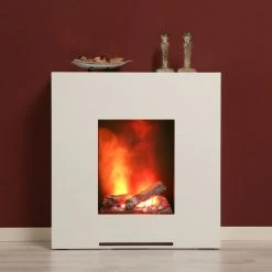 Montreux Cheminée électrique Penlan - Blanc brillant -Meubles de salon Soldes elektrokamin penlan brilliantweiss 4134924