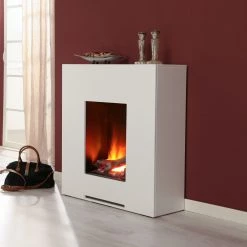 Montreux Cheminée électrique Penlan - Blanc brillant -Meubles de salon Soldes elektrokamin penlan brilliantweiss 4134928