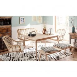 Ars manufacti Console Hunter - Manguier massif / Métal - Manguier / Gris bleu -Meubles de salon Soldes esstisch finsby i buche massiv 140 x 90 cm 4763048