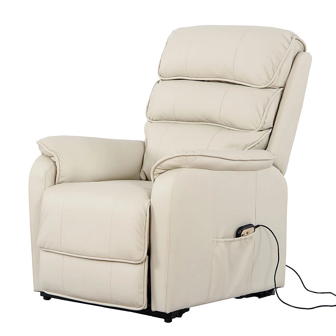 Modoform Fauteuil TV Charly - Imitation cuir - Crème 3 Modoform Fauteuil TV Charly - Imitation cuir - Crème