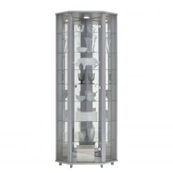 Fredriks Vitrine d'angle Amalia II - Éclairage inclus - Imitation frêne foncé - Argenté 12 Fredriks Vitrine d'angle Amalia II - Éclairage inclus - Imitation frêne foncé - Argenté -Meubles de salon Soldes fif vitrinen led 18 05 2017 4922040