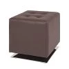 Home Design Tabouret capitonné Trafalgar - Imitation cuir Marron -Meubles de salon Soldes haku 20140213 611842