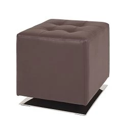 Home Design Tabouret capitonné Trafalgar - Imitation cuir Marron