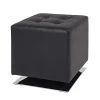 Home Design Tabouret capitonné Trafalgar - Imitation cuir Noir