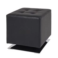 Home Design Tabouret capitonné Trafalgar - Imitation cuir Noir