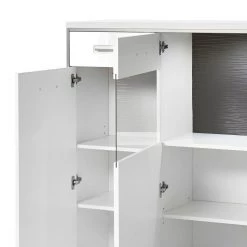 Loftscape Buffet haut Arco I - Blanc brillant / Gris 13 Loftscape Buffet haut Arco I - Blanc brillant / Gris -Meubles de salon Soldes highboard arco i hochglanz weiss grau 4710788