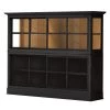 Maison Belfort Buffet haut Azjana - Noir / Pin couleur miel -Meubles de salon Soldes highboard azjana pinie teilmassiv 3394429