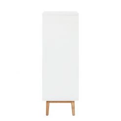 Mørteens Buffet haut Lindholm I - Partiellement en chêne massif - Blanc -Meubles de salon Soldes highboard lindholm weiss matt eiche massiv 333571
