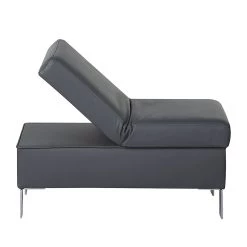 Loftscape Repose-pieds Peillon - Cuir véritable - Gris foncé -Meubles de salon Soldes hocker peillon echtleder dunkelgrau 403555