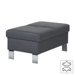 Loftscape Repose-pieds Peillon - Cuir véritable - Gris foncé