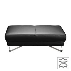 Loftscape Repose-pieds Silvano - Cuir véritable - Noir