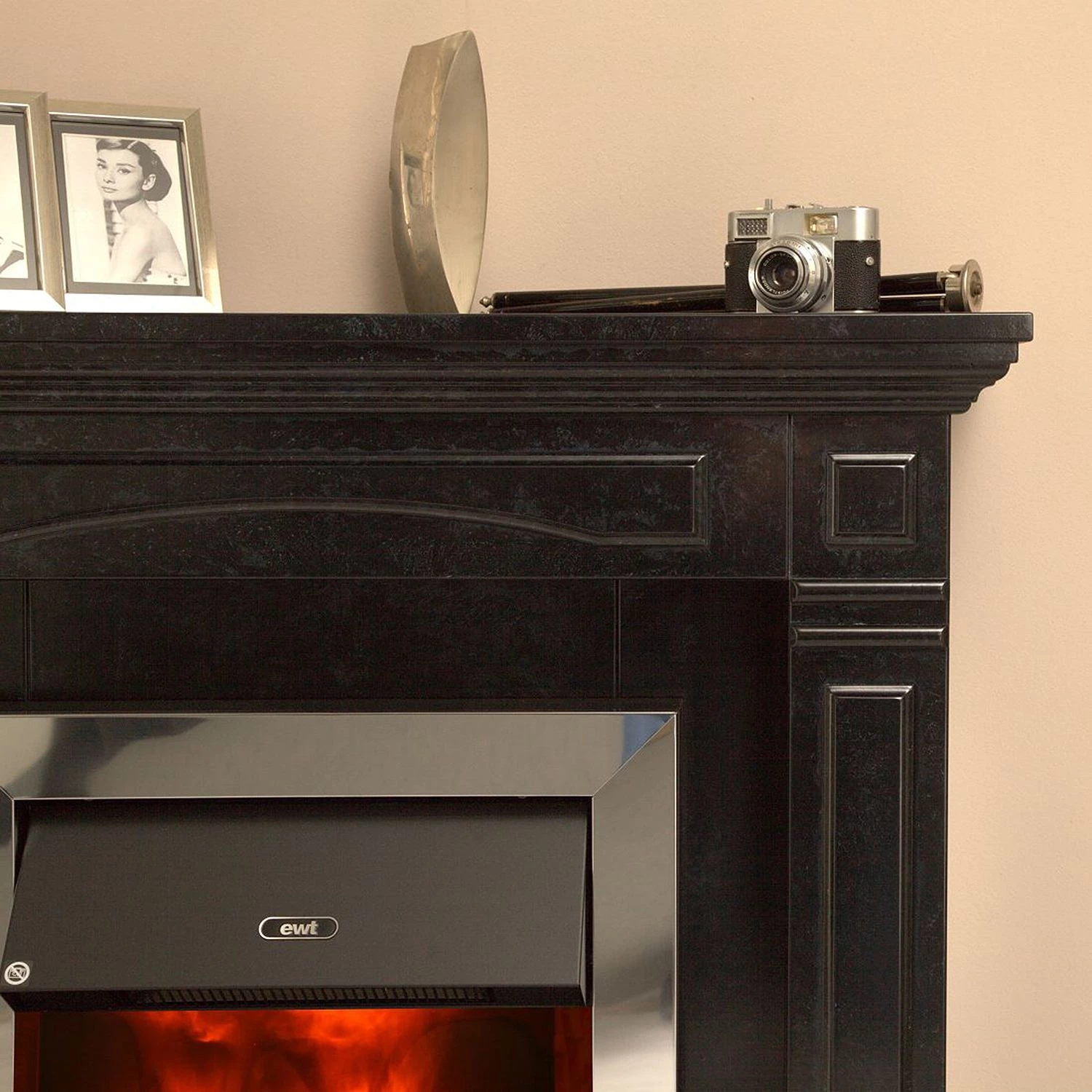 Montreux Cheminée électrique Houston - Noir / gris marbré 9 Montreux Cheminée électrique Houston - Noir / gris marbré – Image 7