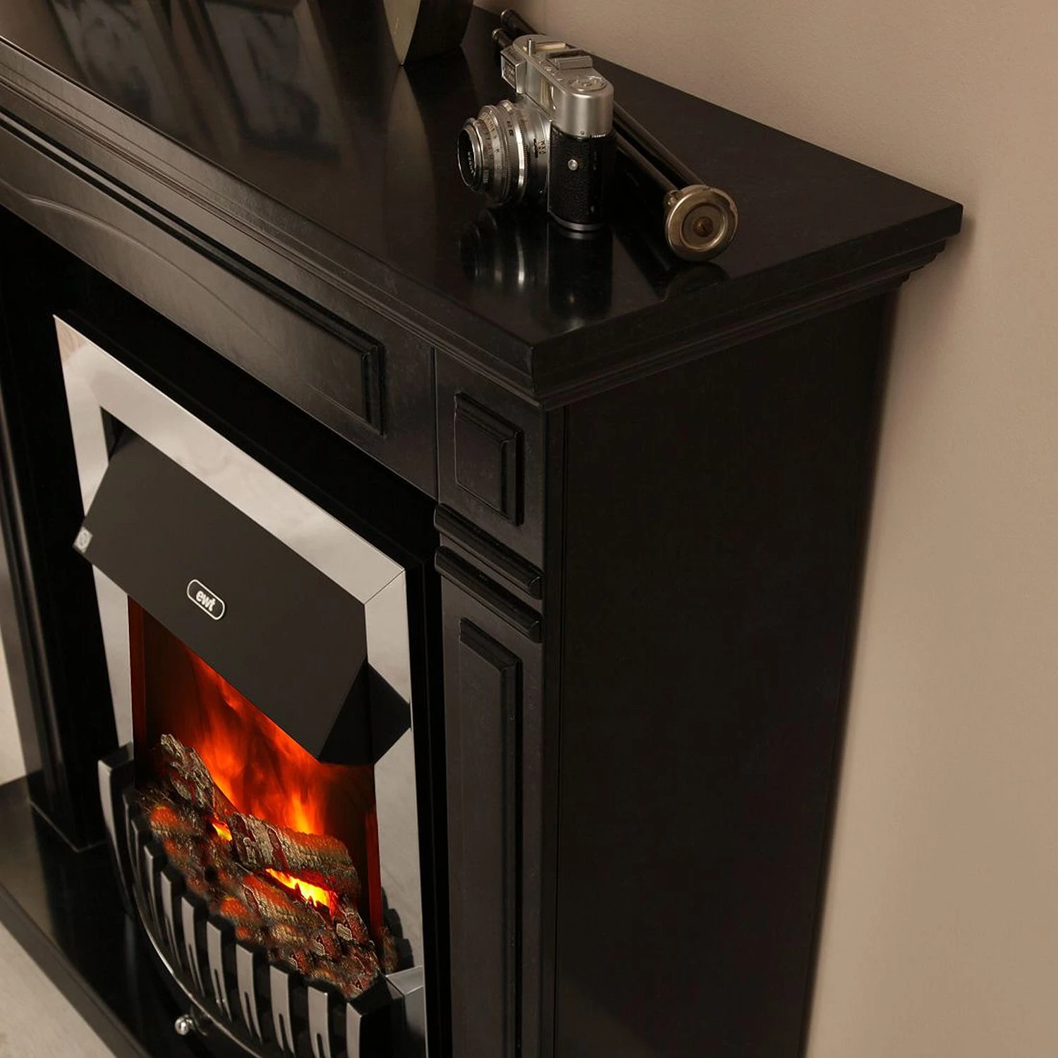 Montreux Cheminée électrique Houston - Noir / gris marbré 7 Montreux Cheminée électrique Houston - Noir / gris marbré – Image 5