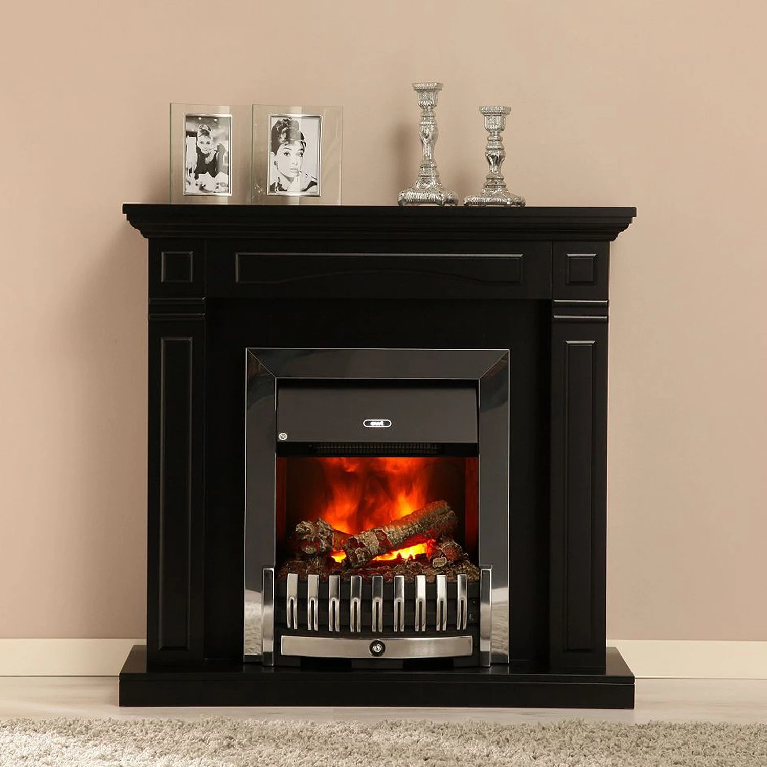 Montreux Cheminée électrique Houston - Noir satiné 6 Montreux Cheminée électrique Houston - Noir satiné – Image 4