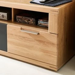 Naturoo Ensemble de meubles Macoun (4 éléments) - Avec éclairage - Partiellement en chêne sauvage massif -Meubles de salon Soldes innostyle wohnen 10 01 17 4491240