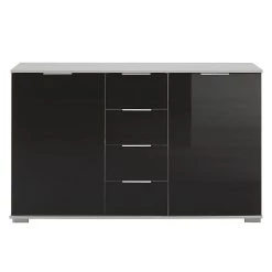 Wimex Commode combinée Lingga I - 2 portes - Noir / Gris clair