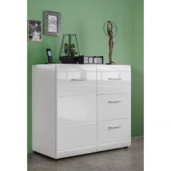 Germania Commode Adana - Blanc brillant -Meubles de salon Soldes kommode adana hochglanz weiss 5188208