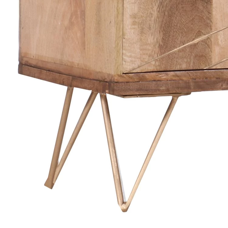 Ars manufacti Commode Argallo II - Manguier massif / Métal - Manguier / Doré 5 Ars manufacti Commode Argallo II - Manguier massif / Métal - Manguier / Doré – Image 3