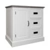 Maison Belfort Commode Nasinu IV - Partiellement en paulownia massif - Blanc / Gris ancien -Meubles de salon Soldes kommode braun weiss 4734776
