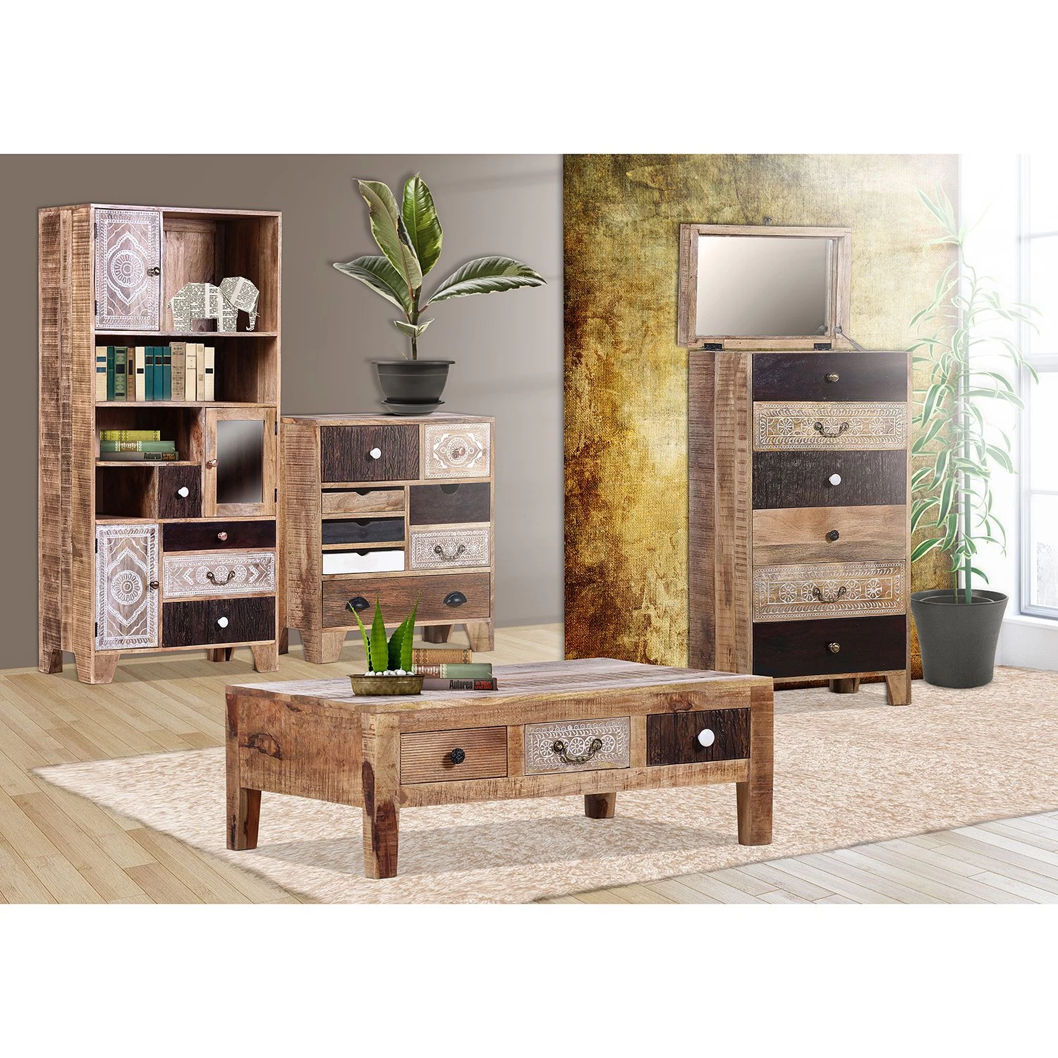 Ars manufacti Commode Curenna II - Partiellement en manguier massif - Manguier / Marron 4 Ars manufacti Commode Curenna II - Partiellement en manguier massif - Manguier / Marron – Image 2