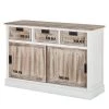 Maison Belfort Commode Beach House N0.01 - 3 tiroirs / 2 portes coulissantes - Style industriel -Meubles de salon Soldes kommode factory n0 01 mit 3 schubladen 2 schiebetueren industrial style 1397066