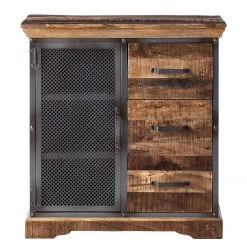 Ars manufacti Buffet Hunter I - Manguier massif / Métal - Manguier / Gris bleu -Meubles de salon Soldes kommode hunter i mango massiv metall mango blaugrau 4845692