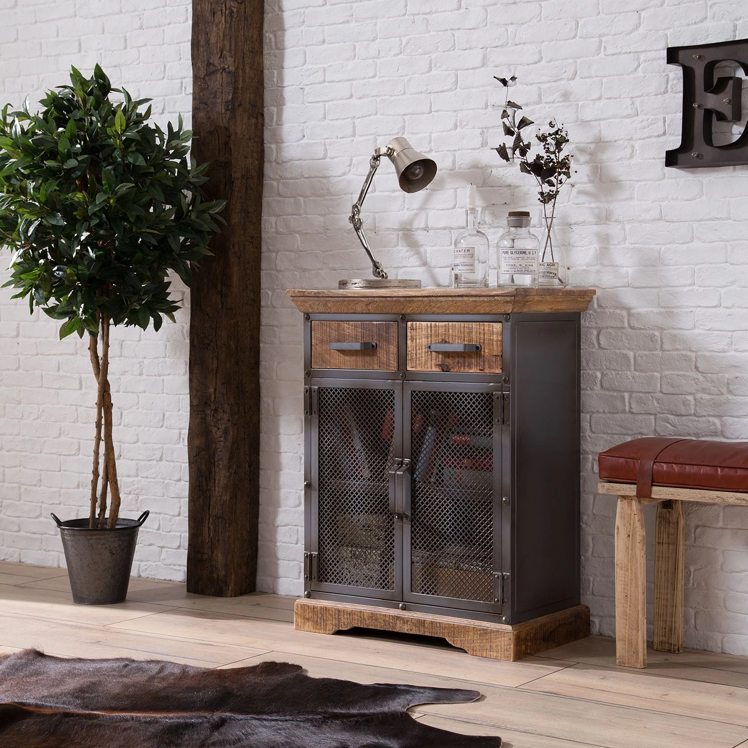 Ars manufacti Buffet Hunter II - Métal / Manguier massif- Manguier / Gris bleu 4 Ars manufacti Buffet Hunter II - Métal / Manguier massif- Manguier / Gris bleu – Image 2