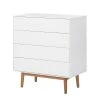 Mørteens Commode Lindholm I - Partiellement en chêne massif - Blanc -Meubles de salon Soldes kommode lindholm weiss matt eiche massiv 358692