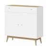 Germania Commode Monteo I - Blanc / Chêne 1 Germania Commode Monteo I - Blanc / Chêne -Meubles de salon Soldes kommode monteo weiss eiche 4943340