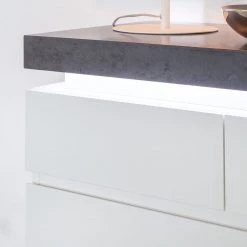 Fredriks Commode Namona II - Éclairage inclus - Imitation béton / Blanc 17 Fredriks Commode Namona II - Éclairage inclus - Imitation béton / Blanc -Meubles de salon Soldes kommode namona ii inkl beleuchtung weiss anthrazit weiss anthrazit 4040372