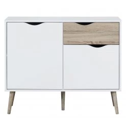 Mørteens Commode Sunndal I - Blanc / Chêne clair 11 Mørteens Commode Sunndal I - Blanc / Chêne clair -Meubles de salon Soldes kommode sunndal gummibaum teilmassiv weiss eiche dekor 4753528