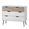 Mørteens Commode Sunndal - Blanc / Chêne clair -Meubles de salon Soldes kommode sunndal weiss eiche dekor 4845124