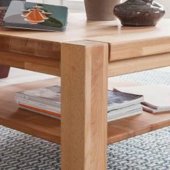 Ars Natura Table basse JanWOOD II - Bois massif - Duramen de hêtre naturel huilé -Meubles de salon Soldes massiver couchtisch janwood ii kernbuche 3389245