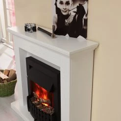 Montreux Cheminée électrique Missouri - Blanc brillant -Meubles de salon Soldes missouri elektrokamin brilliantweiss 4169108