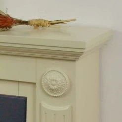 Montreux Cheminée électrique Bergamo - Blanc cassé -Meubles de salon Soldes montreux bergamo elektrokamin mit filigrane applikationen in holzguss m al wsn 0025a 3