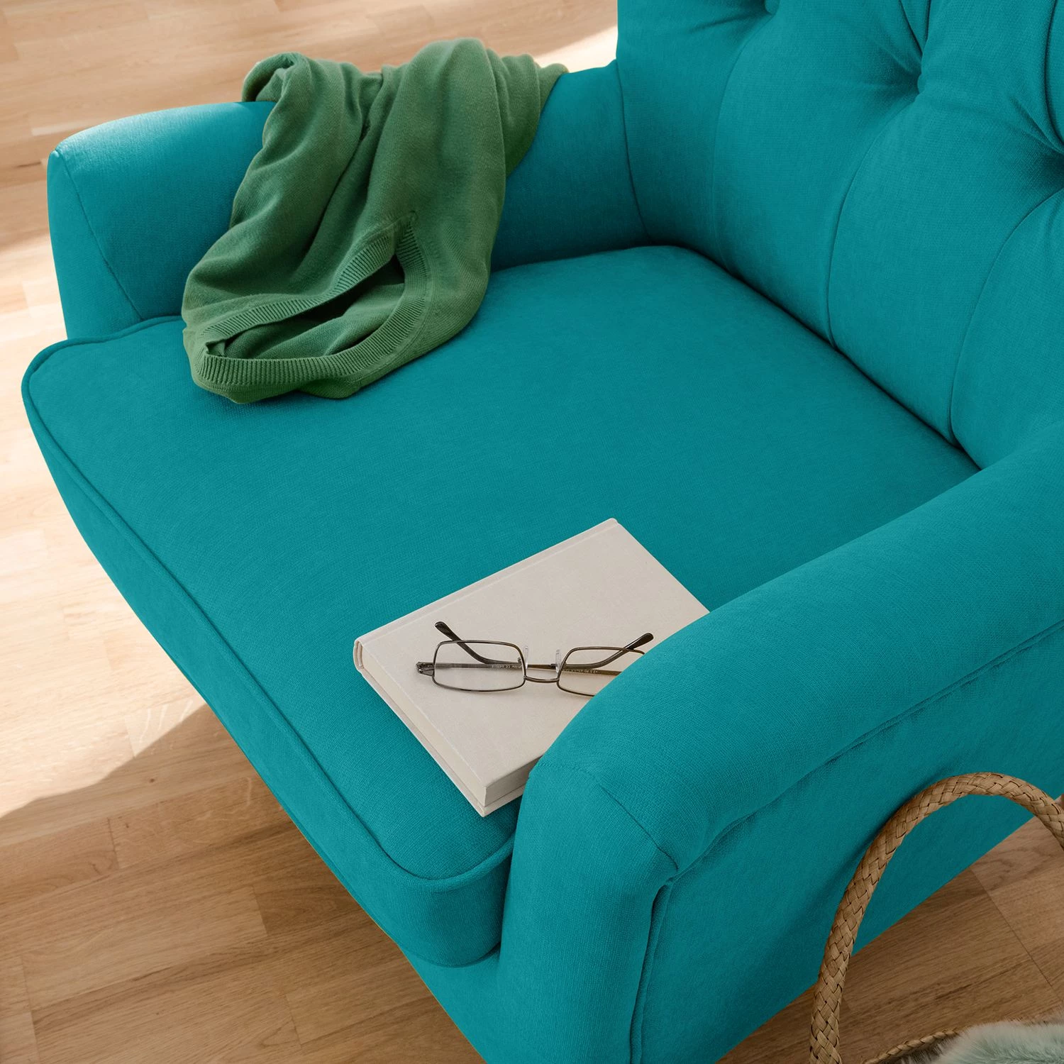 Norrwood Fauteuil à oreilles Feliz - Bleu pétrole 7 Norrwood Fauteuil à oreilles Feliz - Bleu pétrole – Image 5