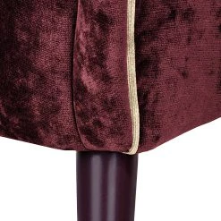 Red Living Fauteuil à oreilles Madame Lebon Velours - rouge bourgogne -Meubles de salon Soldes ohrensessel humphrey samtstoff burgundy 382876