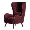 Red Living Fauteuil à oreilles Madame Lebon Velours - rouge bourgogne -Meubles de salon Soldes ohrensessel humphrey samtstoff burgundy 382883