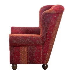 Maison Belfort Fauteuil à oreilles Isabelle - Avec repose-pieds -Meubles de salon Soldes ohrensessel isabelle webstoff rot 1013318
