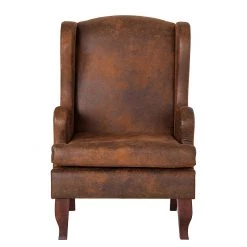 Red Living Fauteuil à oreilles Italo - Microfibre marron -Meubles de salon Soldes ohrensessel italo microfaser braun 253370