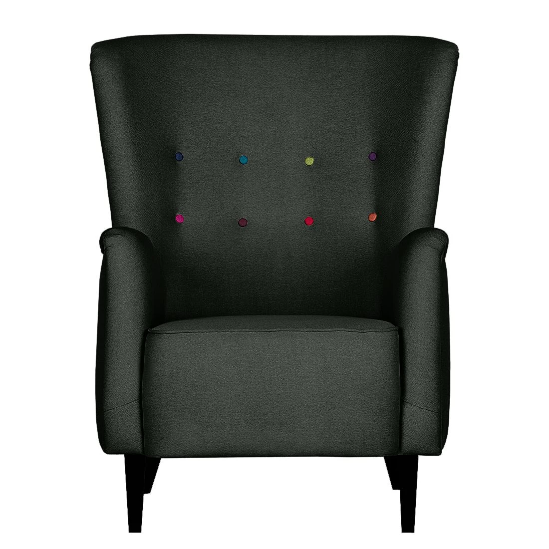 Mørteens Fauteuil à oreilles Josslyn - Tissu noir 4 Mørteens Fauteuil à oreilles Josslyn - Tissu noir – Image 2