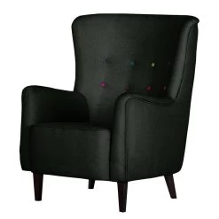 Mørteens Fauteuil à oreilles Josslyn - Tissu noir