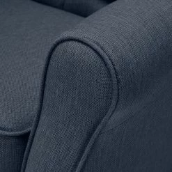 Maison Belfort Ensemble de salon Luro (2-1) - Bleu foncé -Meubles de salon Soldes ohrensessel luro strukturstoff dunkelblau 4542536