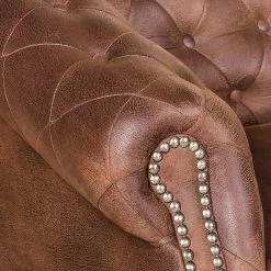 Ars manufacti Ensemble de salon Benavente (3 - 2 - 1) - Aspect vieux cuir marron -Meubles de salon Soldes polstergarnitur benavente 3 2 1 antiklederoptik braun 448426