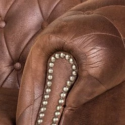 Ars manufacti Ensemble de salon Benavente (3 - 2 - 1) - Aspect vieux cuir marron -Meubles de salon Soldes polstergarnitur benavente 3 2 1 antiklederoptik braun 448429