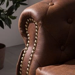 Ars manufacti Ensemble de salon Benavente (3 - 2 - 1) - Aspect vieux cuir marron -Meubles de salon Soldes polstergarnitur benavente 3 2 1 antiklederoptik braun 4761132