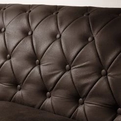 Ars manufacti Canapé panoramique Benavente (3 -2 -1) - Aspect vieux cuir marron foncé -Meubles de salon Soldes polstergarnitur benavente 3 2 1 antiklederoptik dunkelbraun 4761224