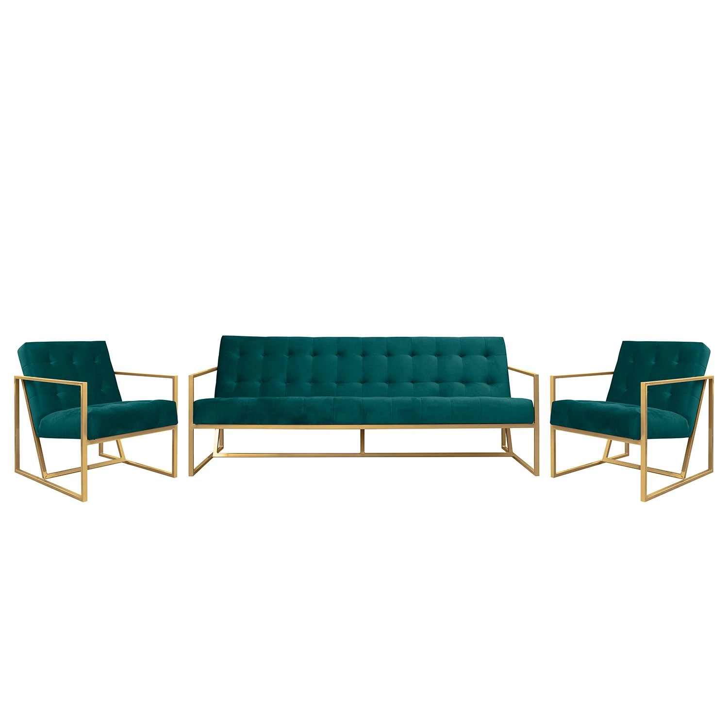 Jack & Alice Ensemble de salon Charm II (3-1-1) - Bleu pétrole 3 Jack & Alice Ensemble de salon Charm II (3-1-1) - Bleu pétrole