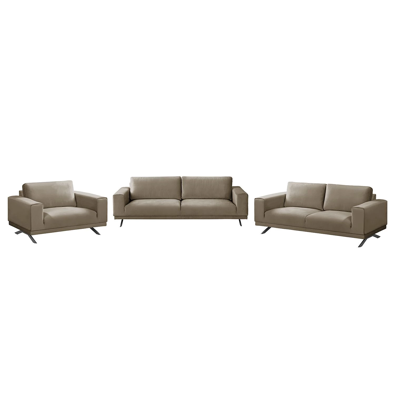 Jack & Alice Ensemble de salon Lorcy (3-2-1) - Latte macchiatto 3 Jack & Alice Ensemble de salon Lorcy (3-2-1) - Latte macchiatto