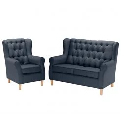 Maison Belfort Ensemble de salon Luro (2-1) - Bleu foncé